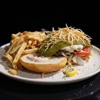 Green Chili Cheese Burger